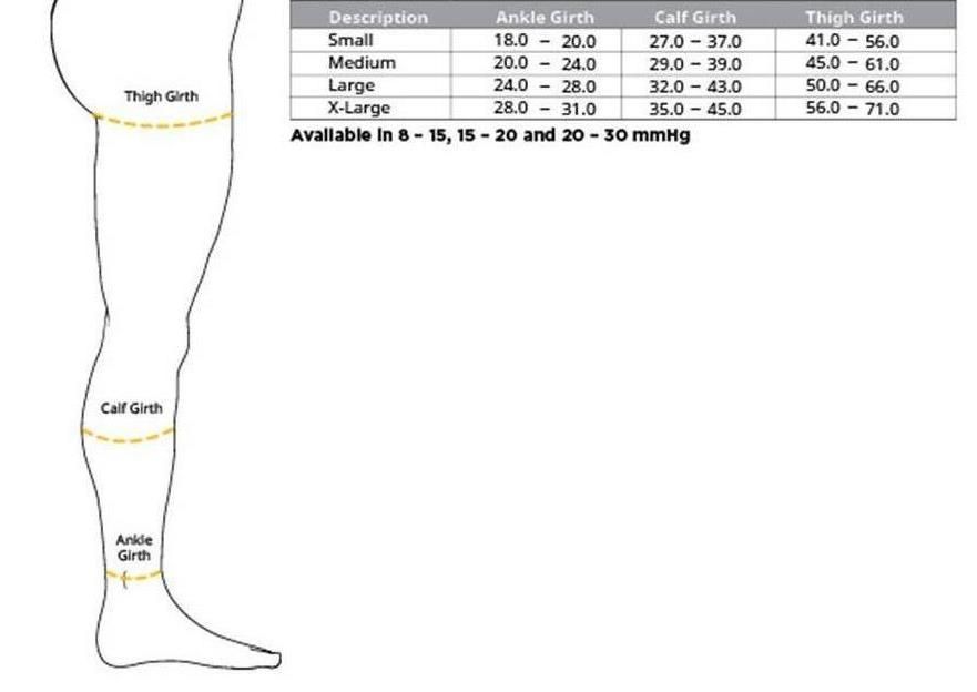 ExoSheer Thigh High, Closed Toe, Silicone Top 8-15 mmHG