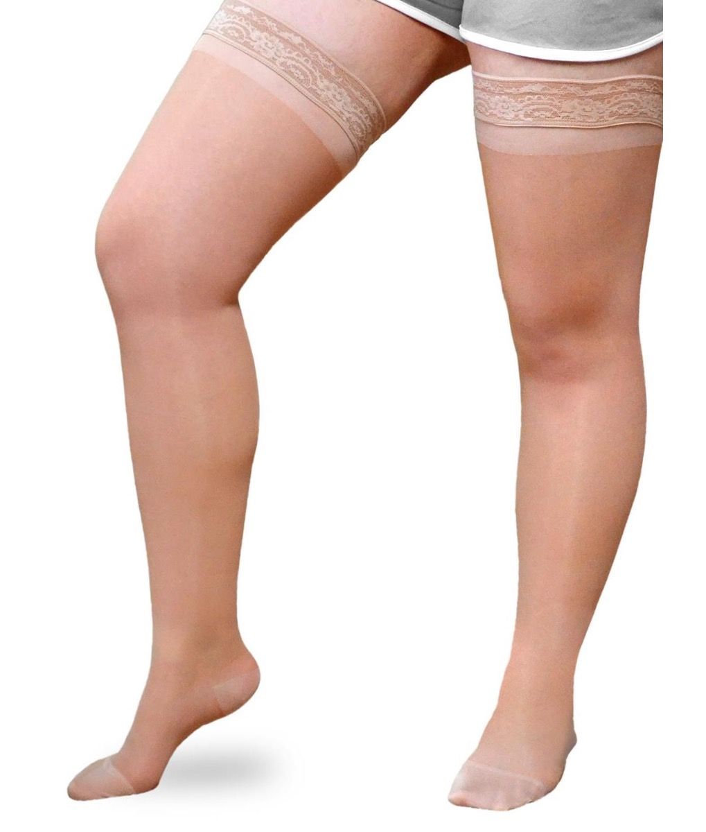 ExoSheer Thigh High, Closed Toe, Silicone Top 20-30 mmHG