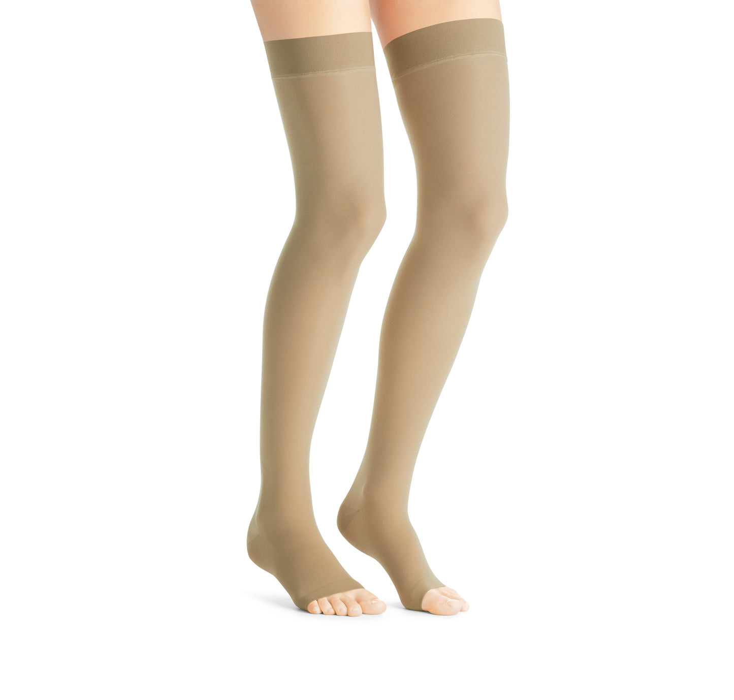 JOBST UltraSheer Compression Stockings 30-40 mmHg Thigh High Silicone Dot Band Open Toe