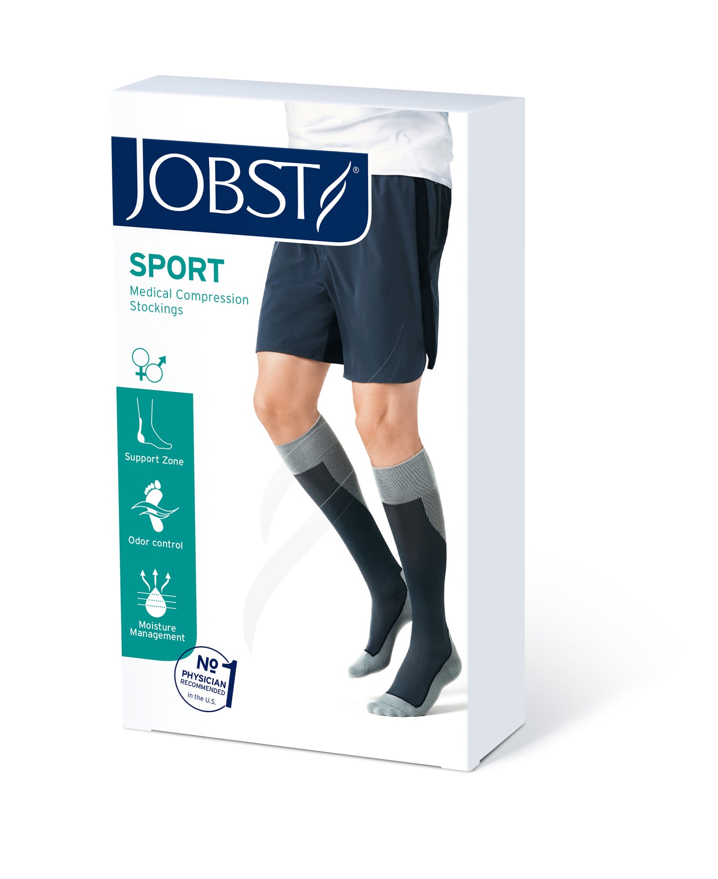 JOBST Sport Compression Socks 20-30 mmHg Knee Closed Toe