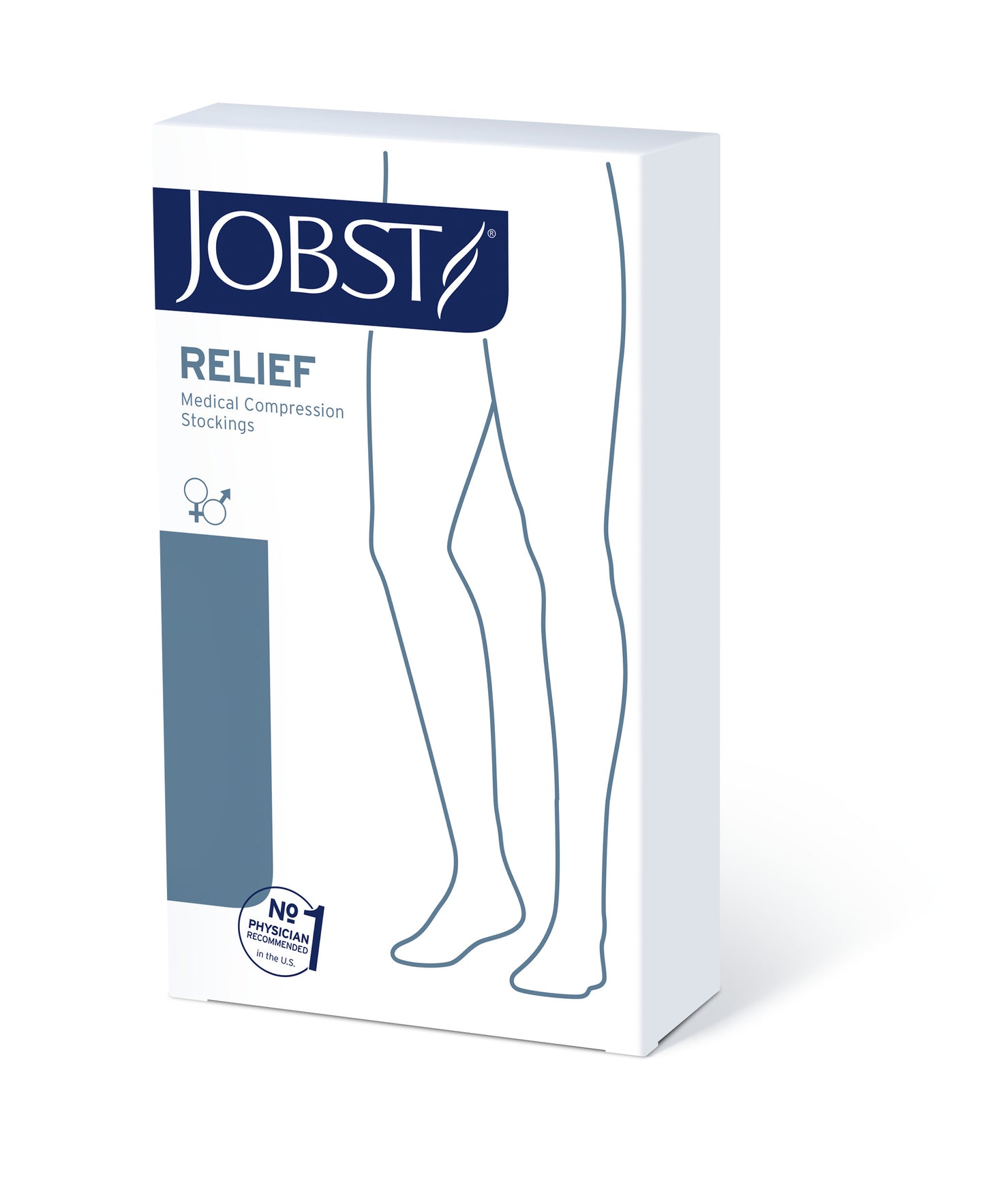 JOBST Relief Compression Stockings 20-30 mmHg Thigh High Silicone Dot Band Open Toe